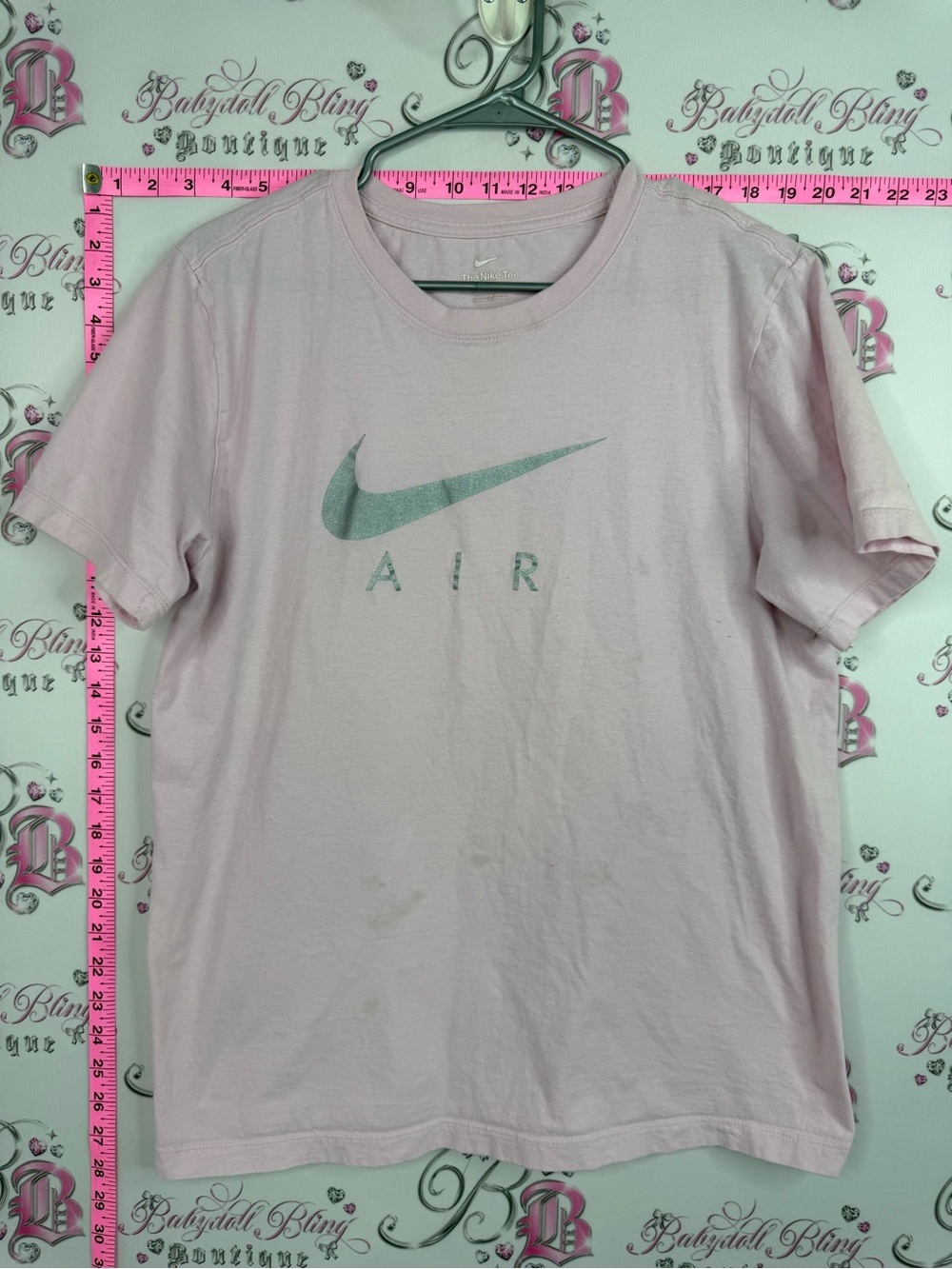 Nike air light baby pink tshirt silver Pink T-Shirt with Silver Swoosh